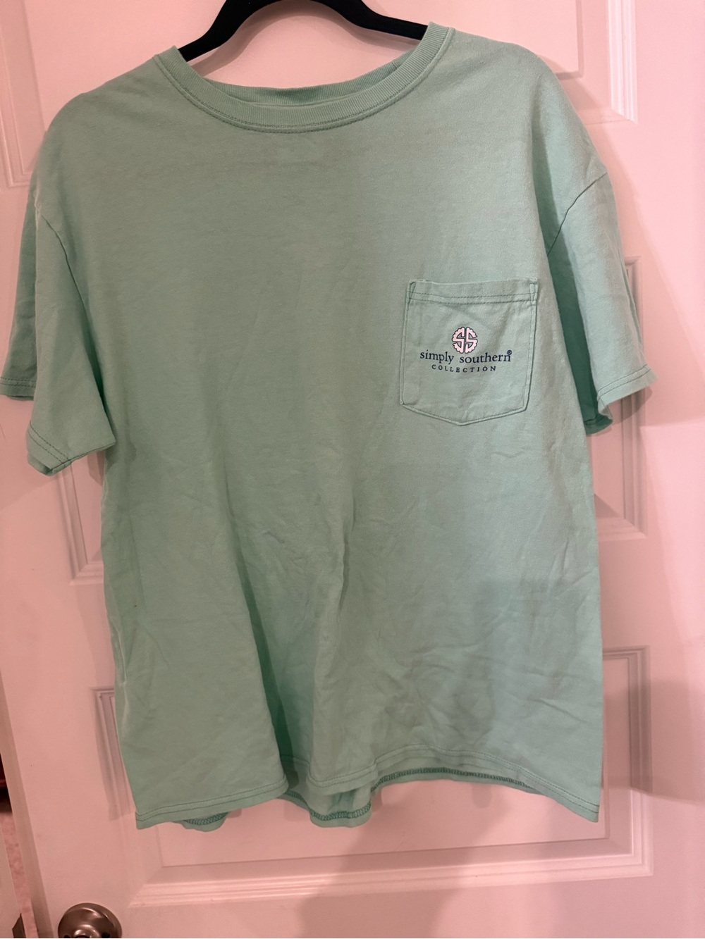 Simply Southern Light Mint Green Short Sleeve Pocket Tee